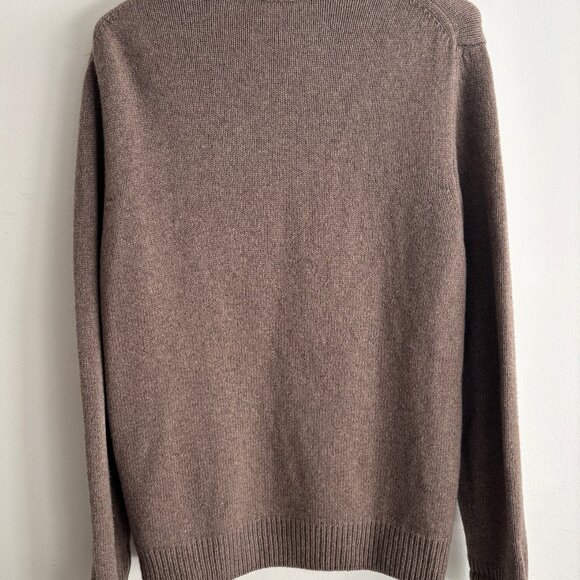 $595 PATRICK ASSARAF Light Brown/ Taupe Turtleneck Cashmere Sweater Italy -Large - Picture 4 of 6